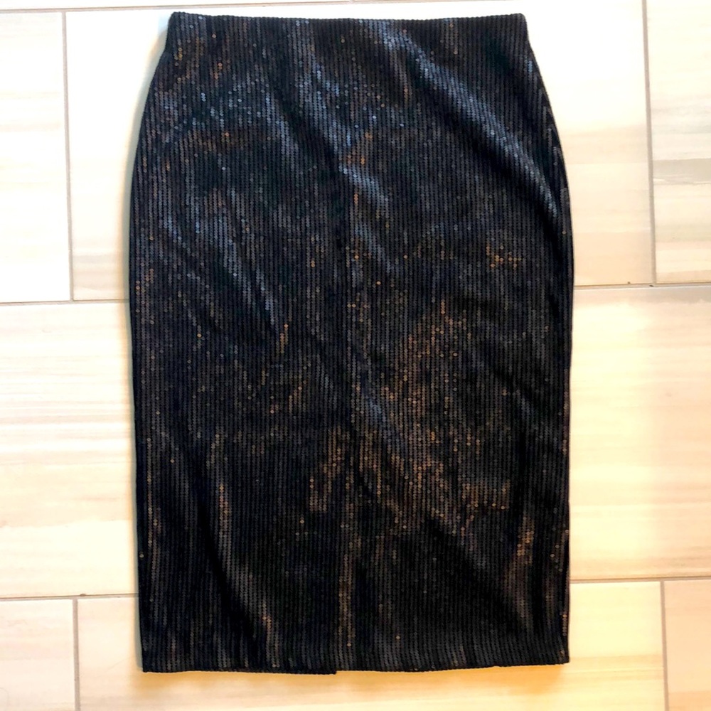 Everleigh black sequence pencil skirt